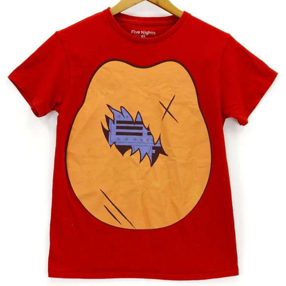Five Nights at Freddy's Unisex Casual Red Short Sleeve Graphic T-Shirt Size S - Picture 1 of 8
